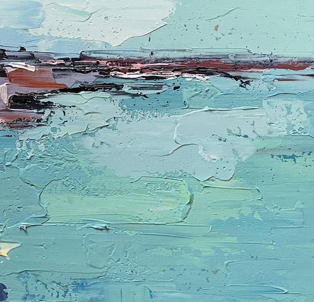 Scenic Blue Abstract Canvas Artwork BA2KT wall art
